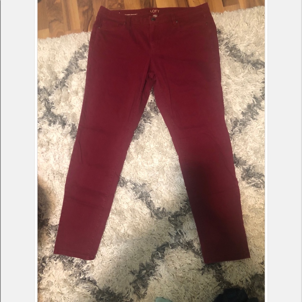 LOFT Women's Skinny Jeans in Burgundy